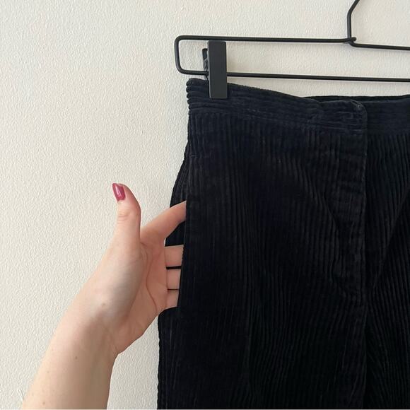Sandro Divine Cropped Flared Corduroy Pants in Black - Picture 4 of 9